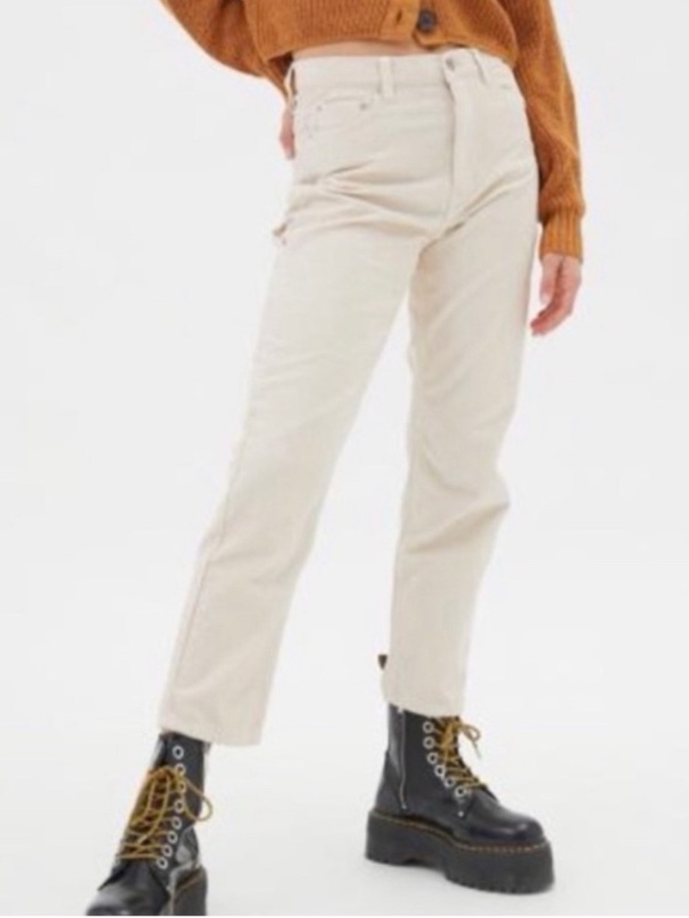 Urban Outfitters BDG Slim Straight Cream corduroys size 27 - Classic Neutral
